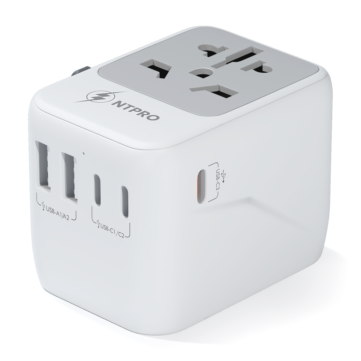 Universal Adapter 35W PD Faster Charging,  2A 3C ports , 10A Portable Charger, Travel Size Worldwide Wall Charger, 2500W Max, Use for 200+ Countries