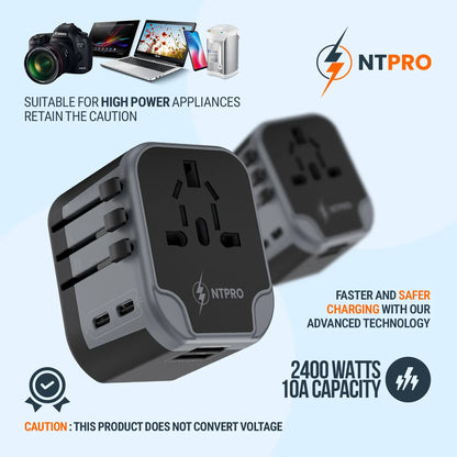 Travel plug with child-safe shutters and anti-single pin insertion design