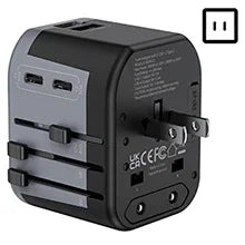 Lightweight, pocket-size international plug adapter ideal for travel bags