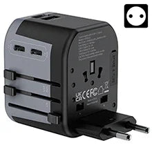 Cruise-approved power adapter used in hotel or cruise cabin outlet